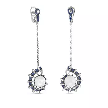 Серьги с 86 бриллиантами белое золото 585