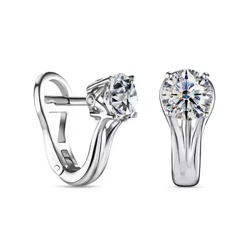 Серьги с 8 бриллиантами белое золото 750