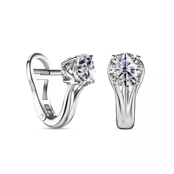 Серьги с 8 бриллиантами белое золото 750