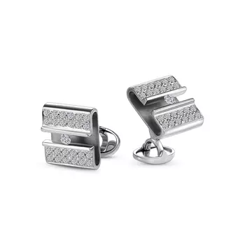 Запонки с 50 бриллиантами белое золото 585