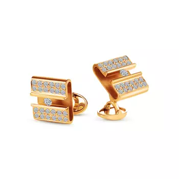 Запонки с 50 бриллиантами желтое золото 585