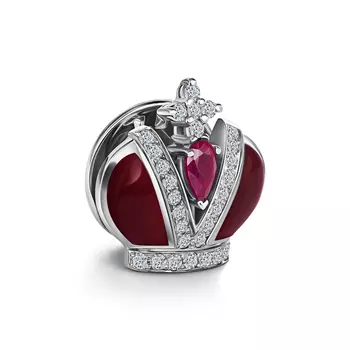 Значок с 29 бриллиантами белое серебро 925