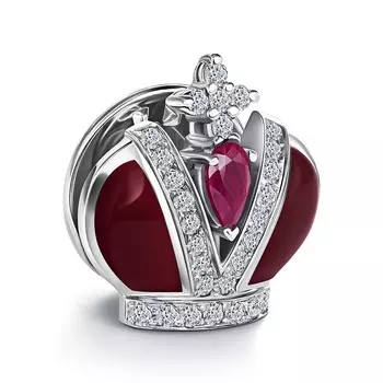 Значок с 30 бриллиантами белое золото 585