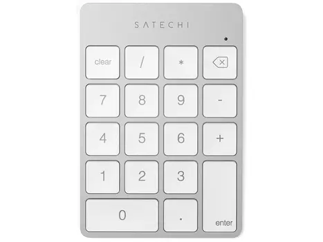Беспроводной цифровой блок клавиатуры Satechi Aluminum Slim Rechargeable Keypad, Bluetooth, Серебристый ST-SALKPS