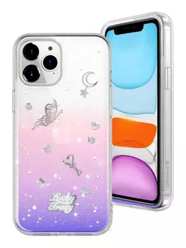 Чехол-накладка SwitchEasy Lucky Tracy для смартфона iPhone 12/12 Pro, Поликарбонат/полиуретан, Twilight, Фиолетовый GS-103-122-207-147