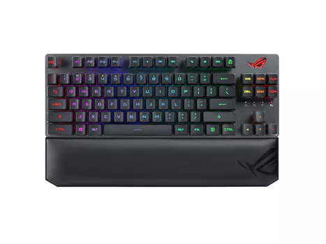 Клавиатура беспроводная механическая ASUS ROG Strix Scope RX TKL Wireless Deluxe (ROG RX Red switches),Bluetooth/Wireless, RGB, Серый, 90MP02J0-BKRA00