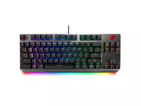 Клавиатура проводная механическая ASUS ROG Strix Scope NX TKL (ROG NX Red switches), USB, RGB, Серый/Черный, 90MP00N6-BKRA00