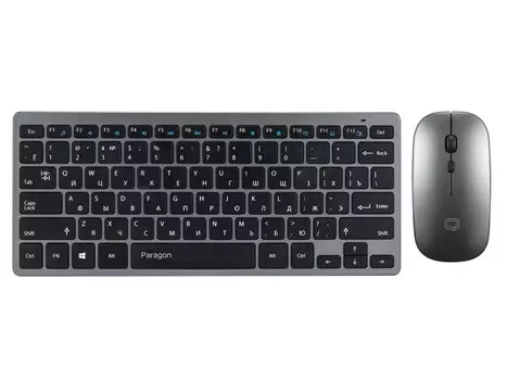 Комплект беспроводной клавиатура+мышь Qumo Paragon K15/M21, Wireless, Серый/Черный 23892