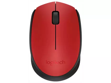 Мышь беспроводная Logitech M170, 1000dpi, Wireless, Красный/Черный, 910-004648