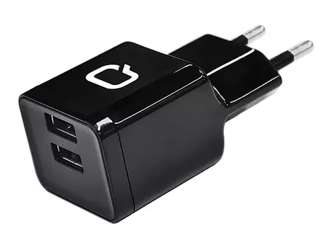 Сетевое зарядное устройство Qumo Energy, до 15Вт, 2xUSB, 5В до 2А, кабель Micro USB, Черный Charger 0061M