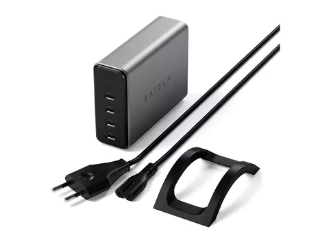 Сетевое зарядное устройство Satechi 165W PD Gan Charger Type-C, 4xUSB Type-C (PD), Серый ST-UC165GM-EU