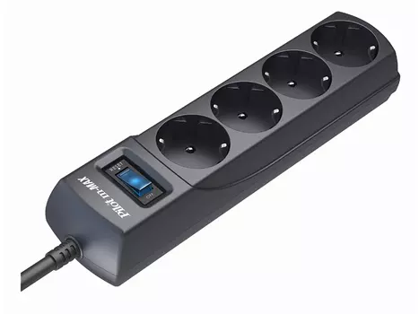 Сетевой фильтр ZIS Pilot m-Max, 4 розетки, 5м, 3300 Вт, Черный Pilot m-Max 5M