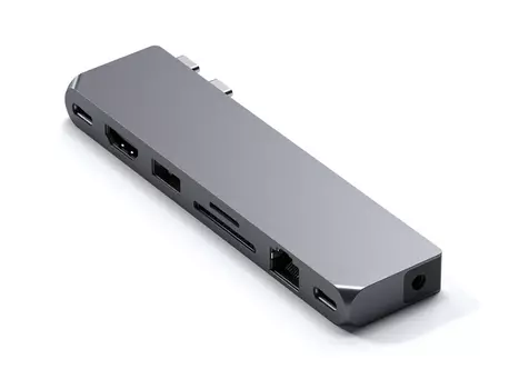 USB-хаб Satechi Pro Hub Max (HDMI, USB 3.0, USB Type-C, USB Type-C 4, RJ-45, SD, micro-SD, Mini jack), Серый космос Док-станция ST-UCPHMXM