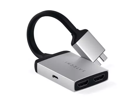 USB-хаб Satechi Type-C dual HDMI Adapter (2xHDMI, USB Type-C), Серебристый Док-станция ST-TCDHAS