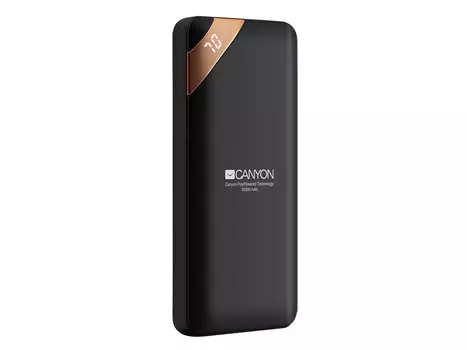 Внешний аккумулятор Canyon PB-102, 10000 мАч, 5В/2.1A (10Вт), 2xUSB, Черный CNE-CPBP10B