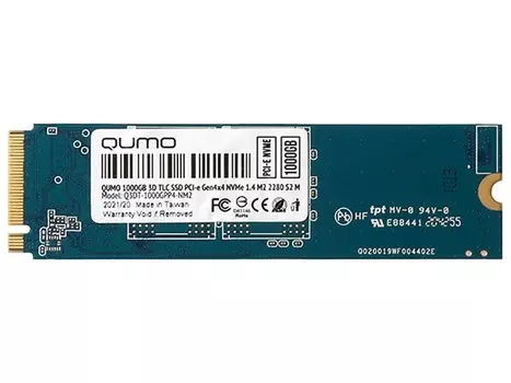 Внутренний SSD-накопитель Qumo Novation 1Tb, M.2 2280, PCIe Gen4 x4, NVMe, 3D TLC, Черный Q3DT-1000GPP4-NM2 OEM