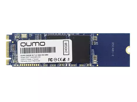 Внутренний SSD-накопитель Qumo Novation 240GB, M.2 2280, SATA-III, 3D TLC, Черный Q3DT-240GAEN-M2 OEM