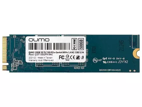 Внутренний SSD-накопитель Qumo Novation 500Gb, M.2 2280, PCIe Gen3 x4, NVMe, 3D TLC, Черный Q3DT-500GPP4-NM2 OEM