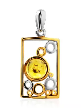 Ажурная янтарная подвеска из серебра с позолотой «Элевсина»