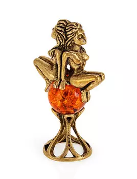 «Близнецы». Фигурка из серии «Знаки Зодиака» из латуни и янтаря