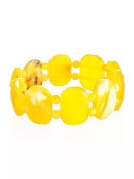 Браслет из натурального цельного янтаря «Медовый»