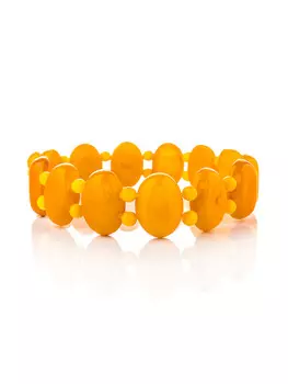 Браслет из натурального цельного янтаря с эффектом состаривания