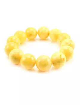 Браслет из натурального формованного янтаря «Шар матовый»