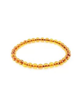 Браслет из натурального янтаря «Карамель коньячная прозрачная»