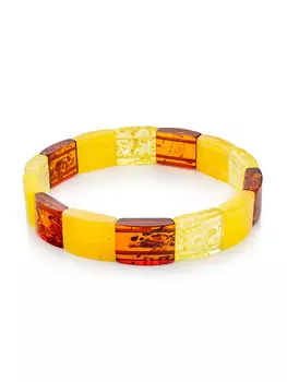 Браслет из натурального янтаря тёплых солнечных оттенков