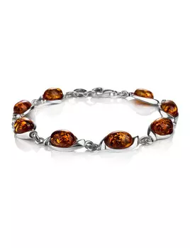 Браслет из натурального цельного янтаря коньячного цвета «Сюита»