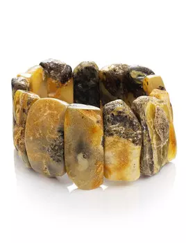 Браслет из светлого текстурного янтаря «Помпеи»