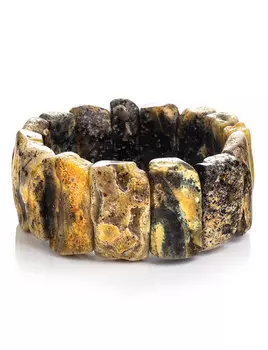 Браслет «Помпеи» натурального янтаря с красивой природной текстурой