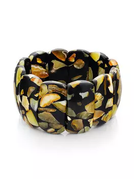 Браслет с яркой янтарной мозаикой «Далматин»