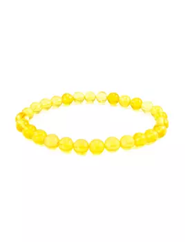 Браслет «Янтарные шары» из балтийского лимонного янтаря