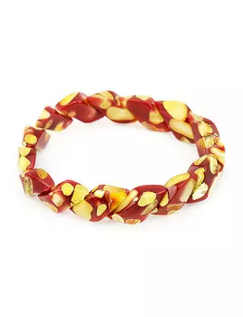 Браслет «Змейка далматин» вишневого цвета