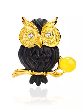 Брошь Beoluna с натуральным балтийским янтарём