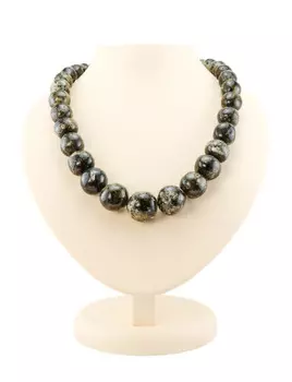 Бусы из крупных янтарных шаров «Метеорит полированный»