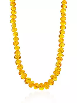 Бусы из натурального балтийского янтаря «Галька лимонная»