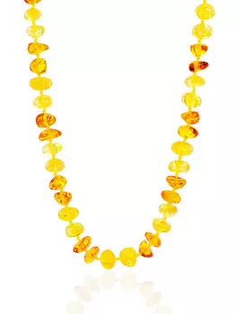 Бусы из натурального балтийского янтаря «Галька солнечная»