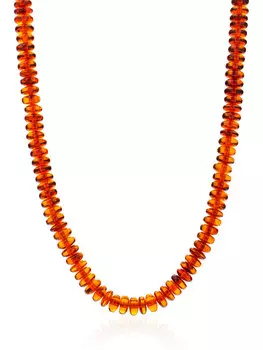 Бусы из натурального балтийского янтаря коньячного цвета «Карамель»