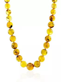 Бусы из натурального балтийского янтаря «Метеорит полированный прозрачный»