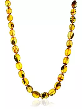 Бусы из натурального балтийского янтаря «Оливка пёстрая»