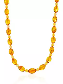 Бусы из натурального балтийского янтаря «Оливка солнечная лимонная»