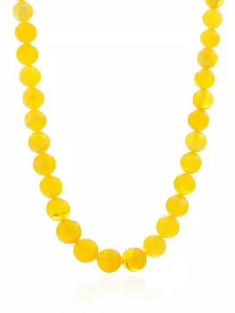 Бусы из натурального балтийского янтаря «Шар текстурный полупрозрачный»