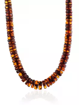 Бусы из натурального балтийского янтаря «Вишнёвые шайбы»