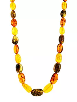 Бусы из натурального цельного янтаря «Слива»