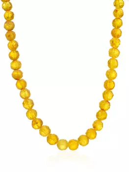 Бусы из натурального янтаря «Кусанка золотая»