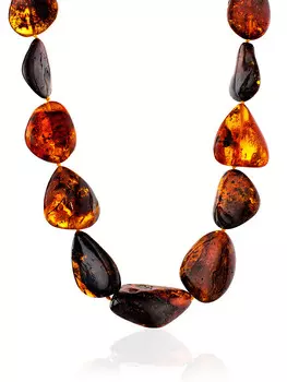 Бусы из натурального янтаря «Леденцы крупные текстурные»