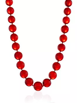 Бусы из натурального янтаря ярко-красного цвета «Шар»