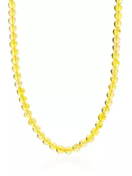 Бусы из натурального янтаря «Шар прозрачный лимонный»